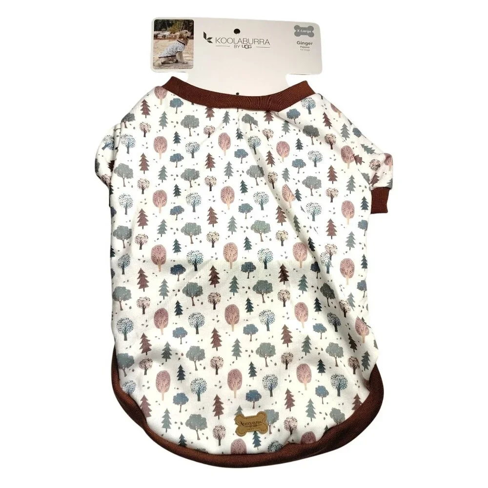Koolaburra By UGG Dog XL Ginger Brown Print Pet Pajama Shirt